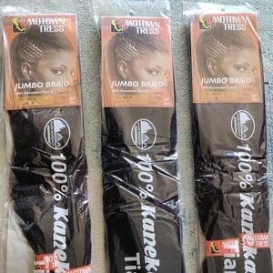 3 Jumbo Braiding Hair Kanekalon 2oz each Motown Tress (MJ-11) Color 1